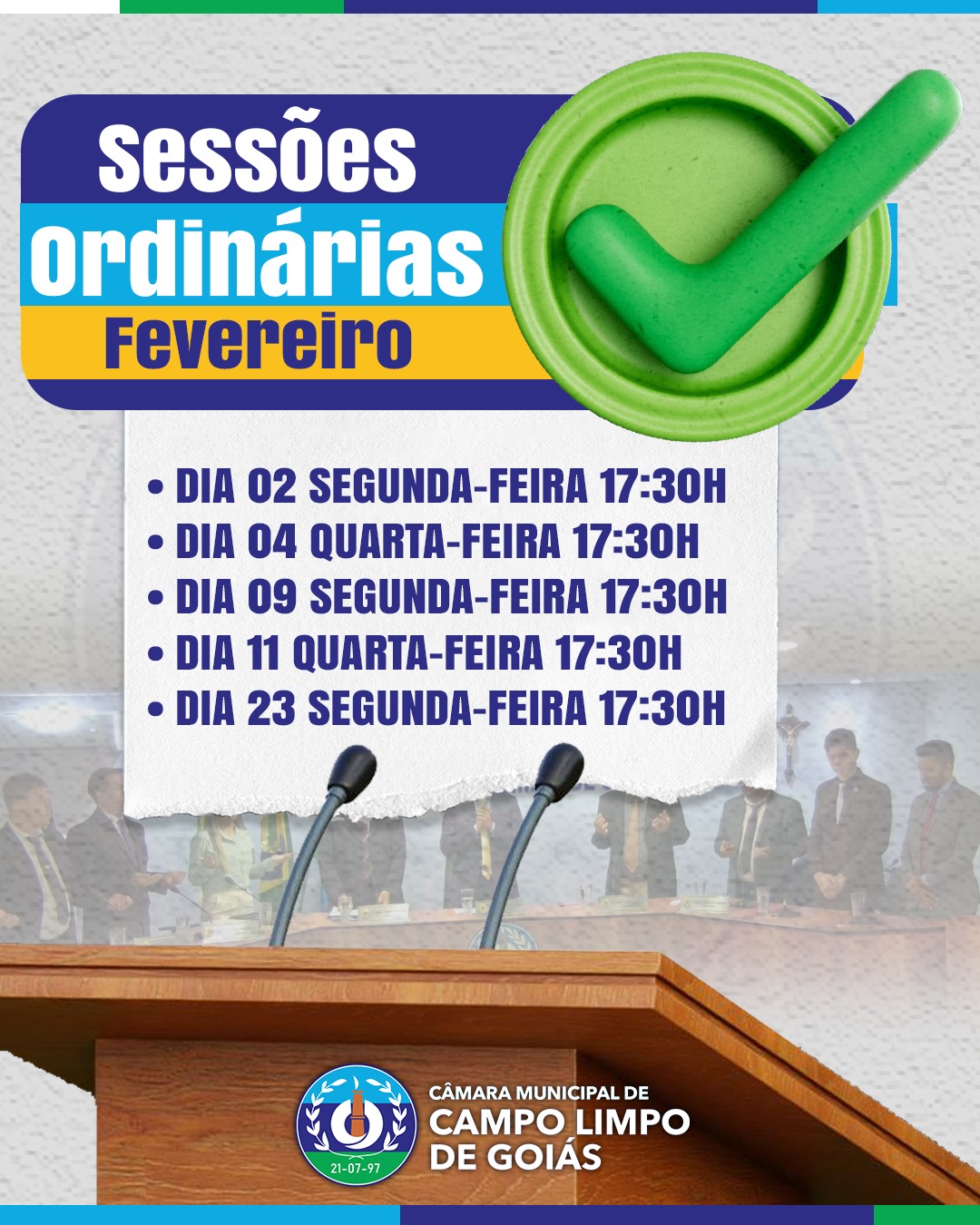 SESSÕES MÊS FEVEREIRO