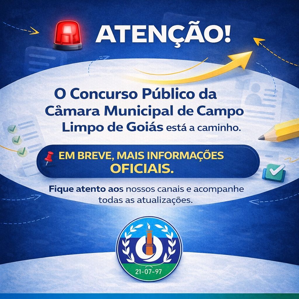 AOS QUE ESTÃO AGUARDANDO O CONCURSO PÚBLICO DA CÂMARA, SEGUIMOS COM FÉ, PACIÊNCIA E ESPERANÇA. SABEMOS QUE A ESPERA GERA ANSIEDADE, MAS CADA ETAPA FAZ PARTE DO PROCESSO. QUE ESTE TEMPO SEJA TAMBÉM DE PREPARAÇÃO, CONFIANÇA E PERSEVERANÇA. NO MOMENTO OPORTUNO, TUDO SERÁ DIVULGADO COM TRANSPARÊNCIA E RESPONSABILIDADE.